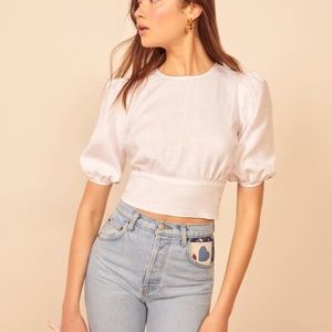 Reformation Seychelles Top White size S